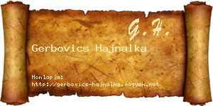 Gerbovics Hajnalka névjegykártya