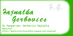 hajnalka gerbovics business card